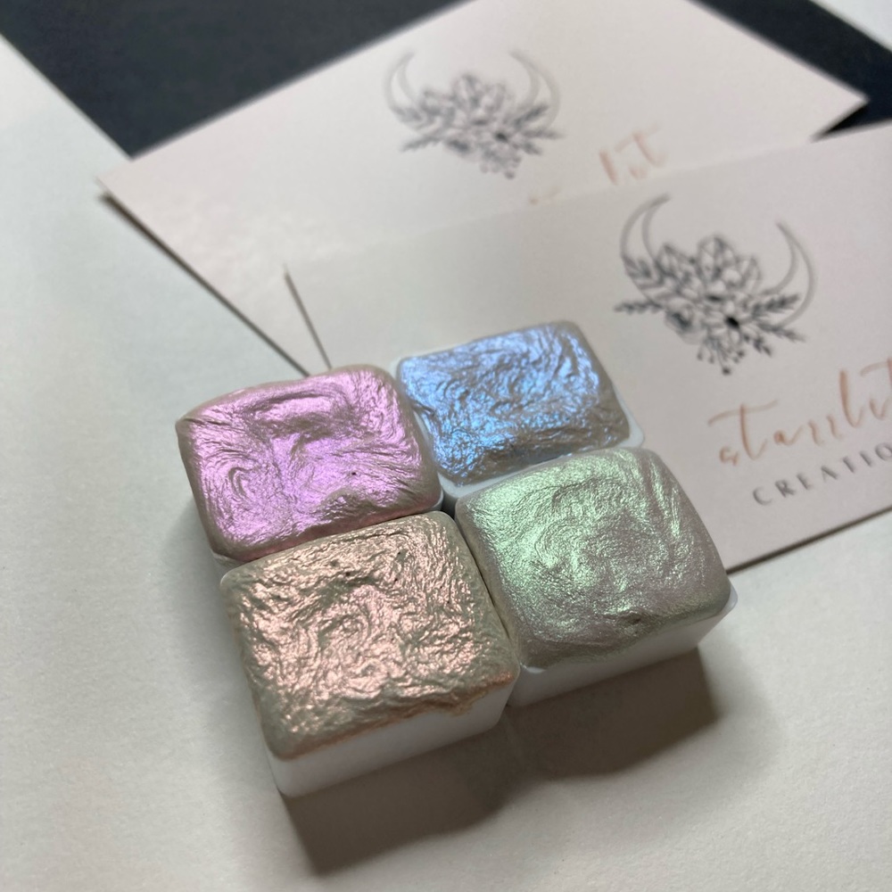 Watercolor Bullet Journal Metallic Paint Half Pan Shimmer Interference Unicorn